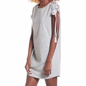 Sincerely Jules Gray Laced Shoulder T’Shirt Dress